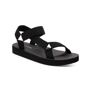 SUN STONE Womens Black Cushioned Tabbyy Round Toe Platform Slingback Sandal 7 M